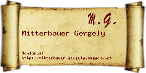 Mitterbauer Gergely névjegykártya